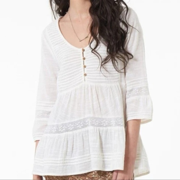 SPELL KAMALA THROW ON BLOUSE TOP IN CREAM - Picture 4 of 5